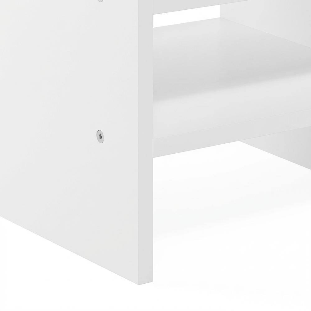 Alt View 2. FurniFact - White desk organizing shelf with multi-tier design and sturdy wood construction - White.