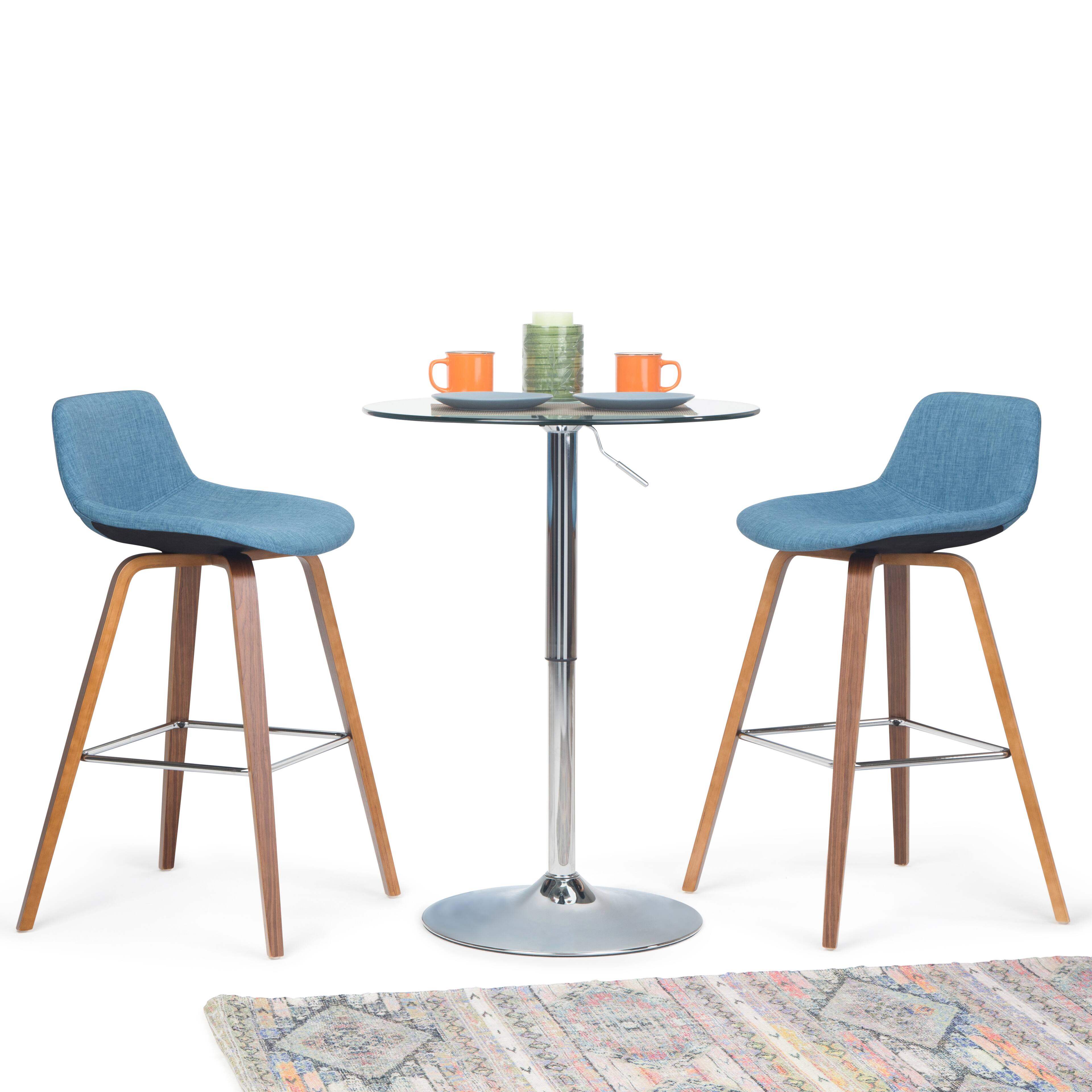 Left. Simpli Home - Randolph Bentwood Counter Height Stool (Set of 2) - Medium Blue.