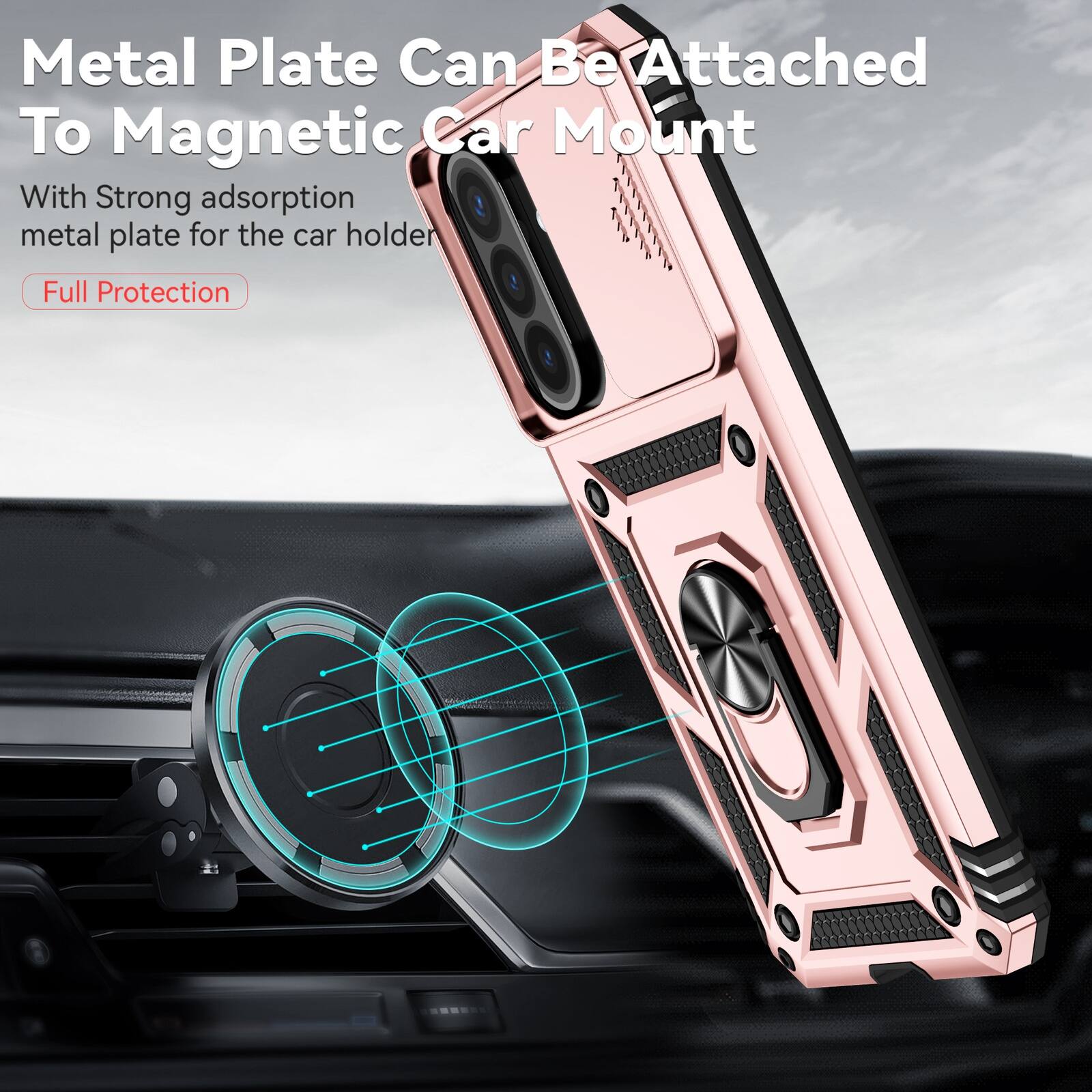 Metal Plate Can Be Attached To Magnetic Car Mount

With Strong adsorption metal plate for the car holder

Full Protection