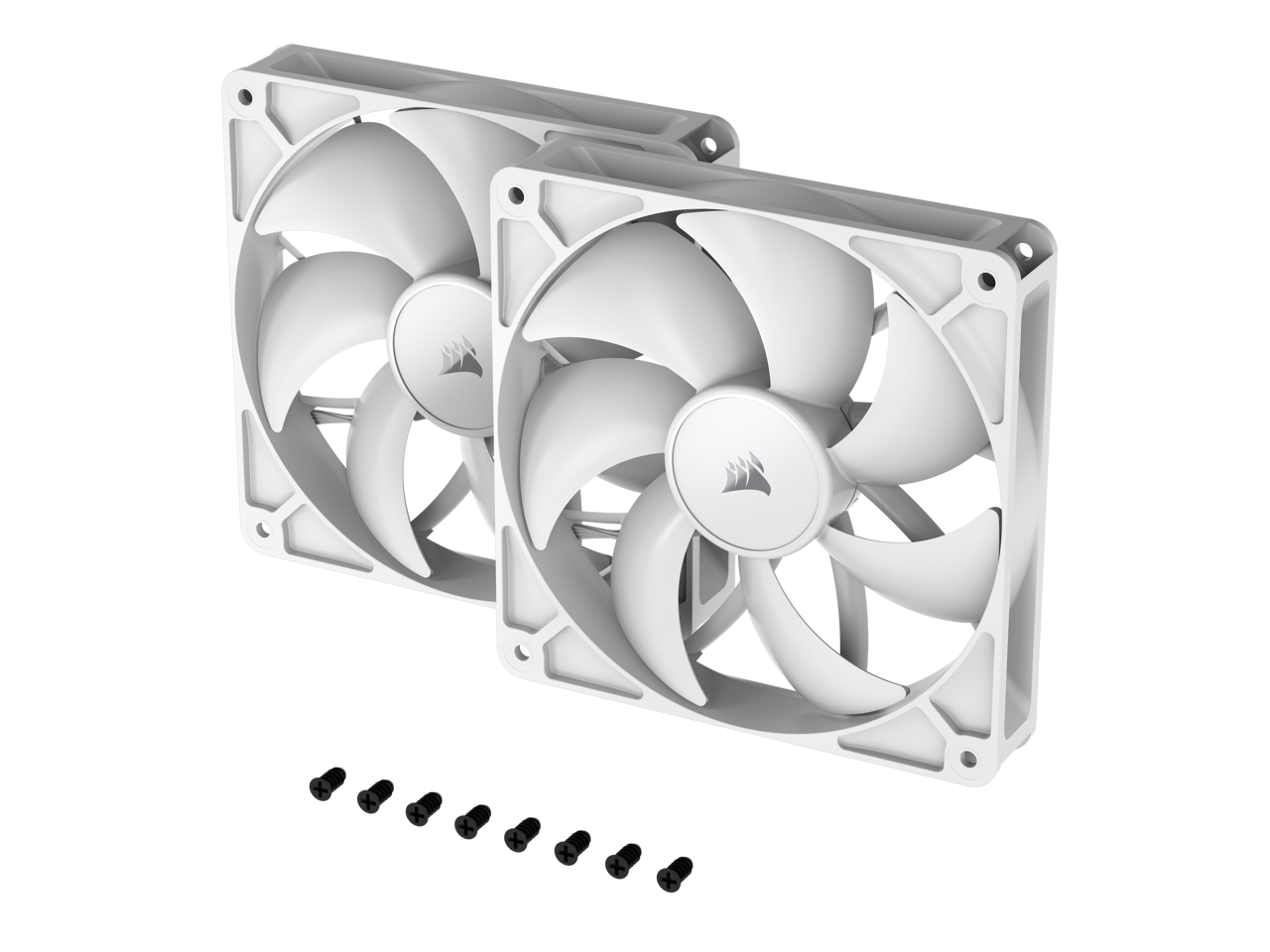 Alt View 1. CORSAIR - CORSAIR RS140 PWM 140mm Dual Fans - White - AirGuide Cooling - Magnetic Bearing - White.