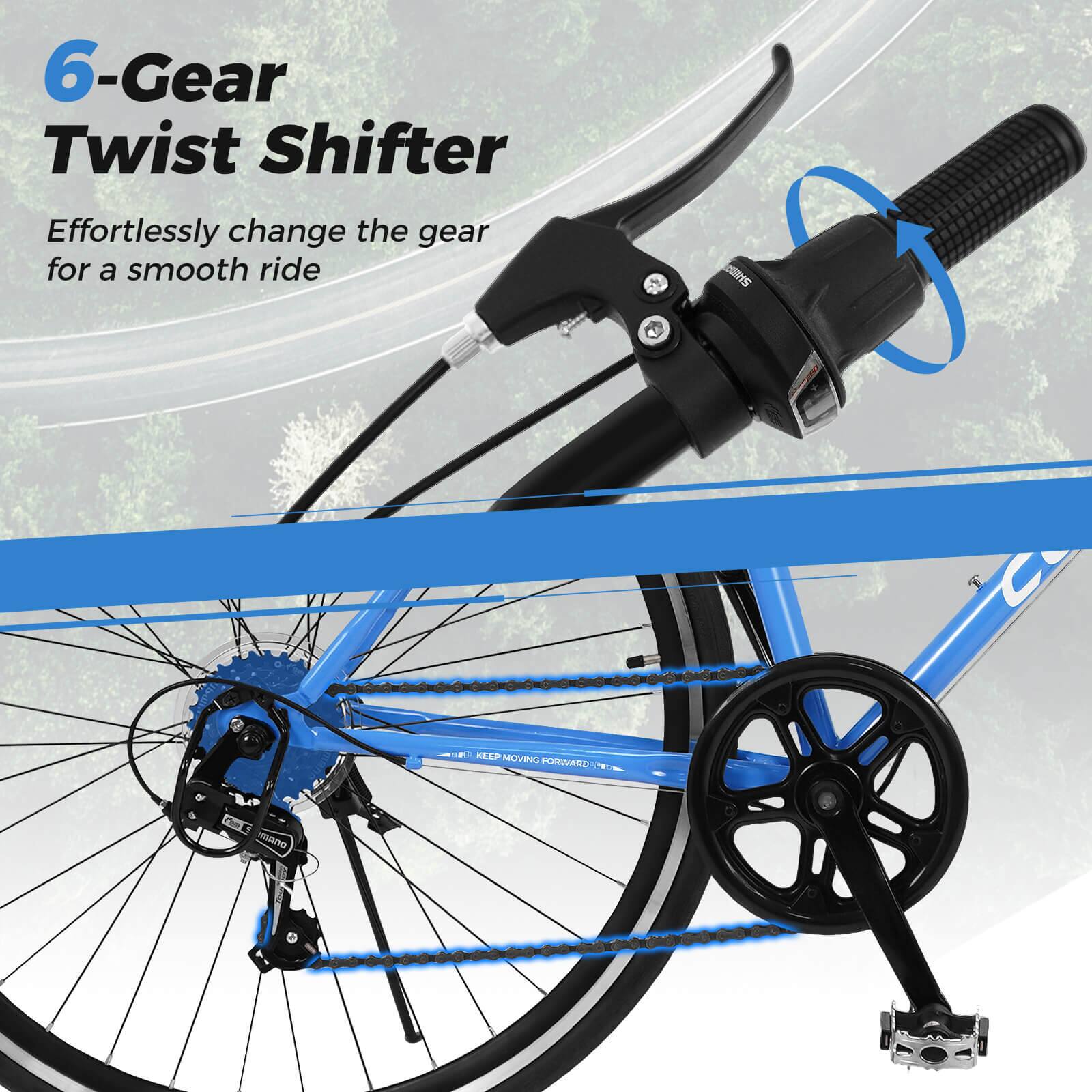 6-Gear Twist Shifter  
Effortlessly change the gear for a smooth ride