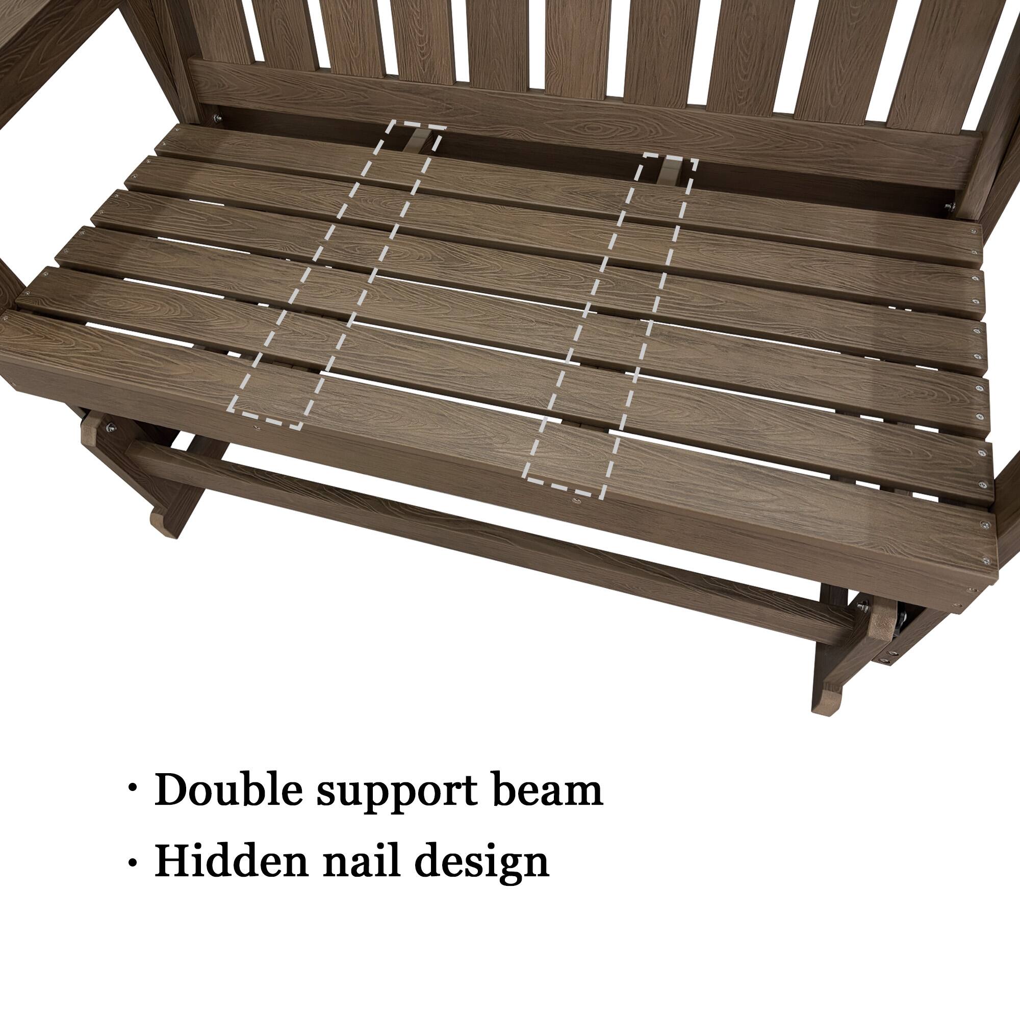 - Double support beam
- Hidden nail design