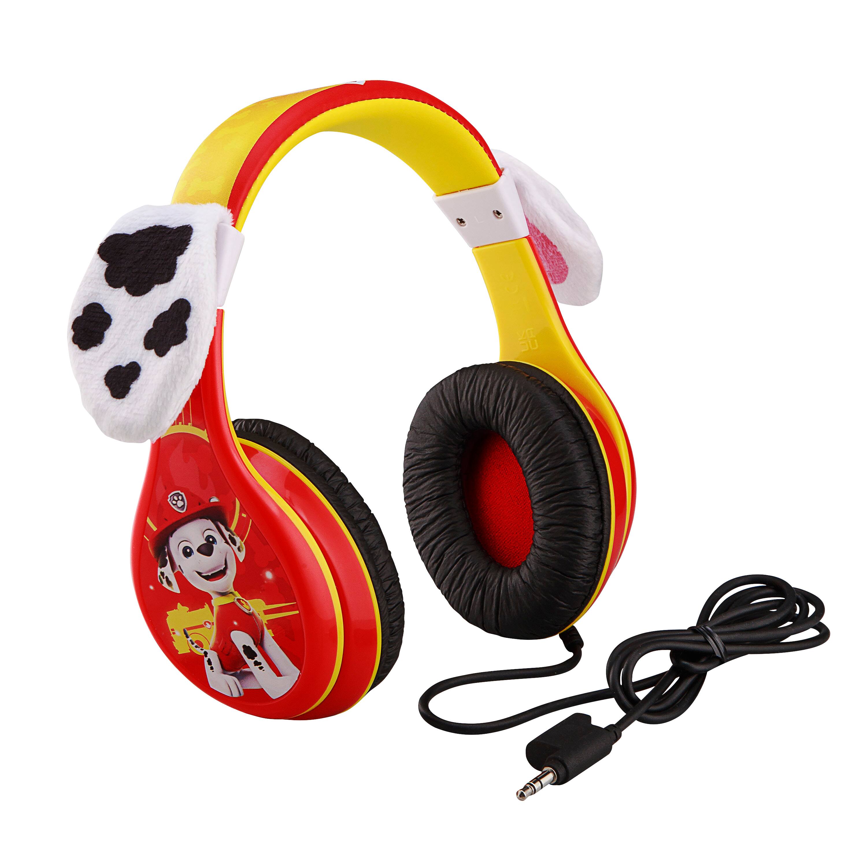 Left. eKids - eKids Paw Patrol Marshall Wired Headphones for Kids, Children’s Headphones for School, Home, or Travel - Red.
