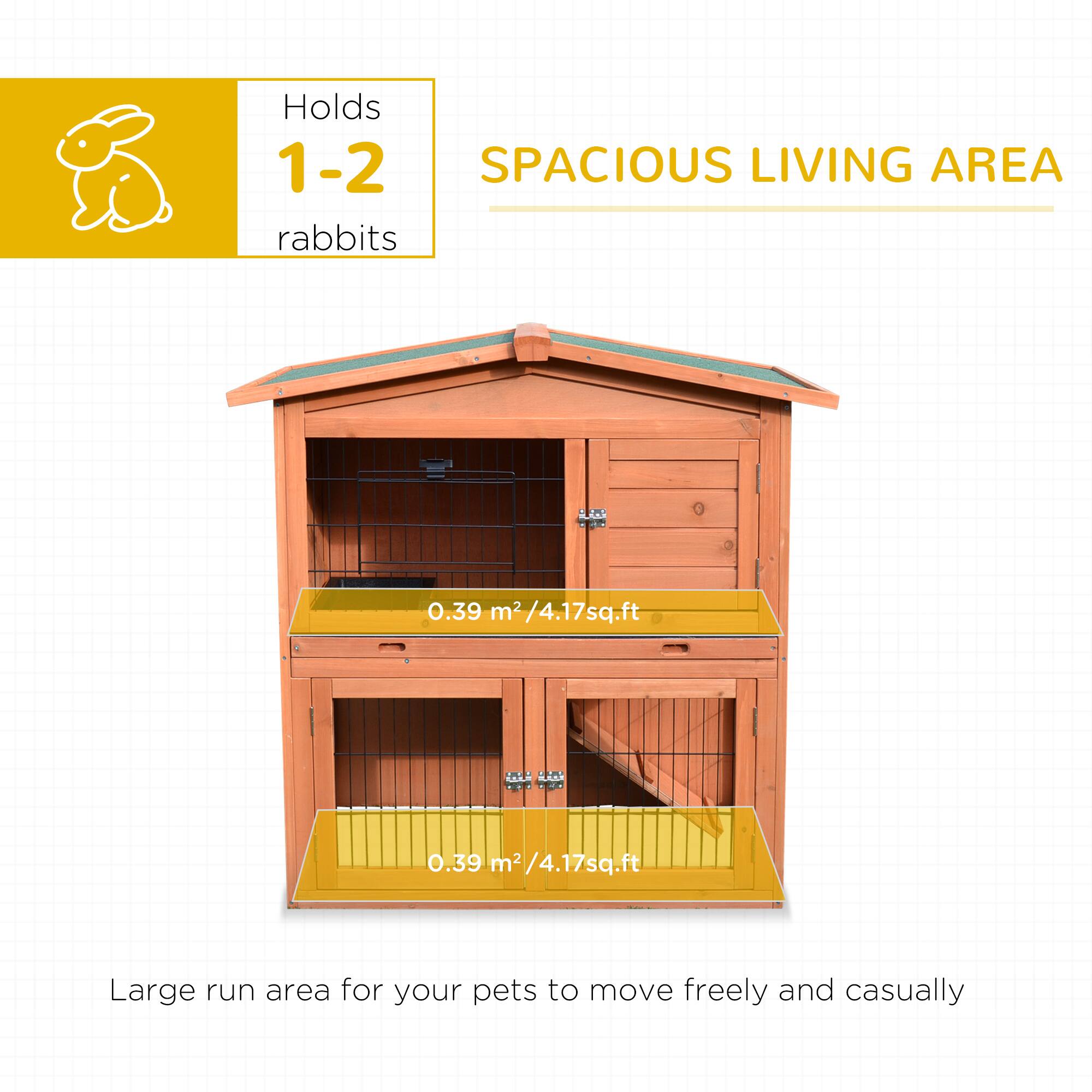 Holds 1-2 rabbits

SPACIOUS LIVING AREA

0.39 m² / 4.17 sq.ft

Large run area for your pets to move freely and casually