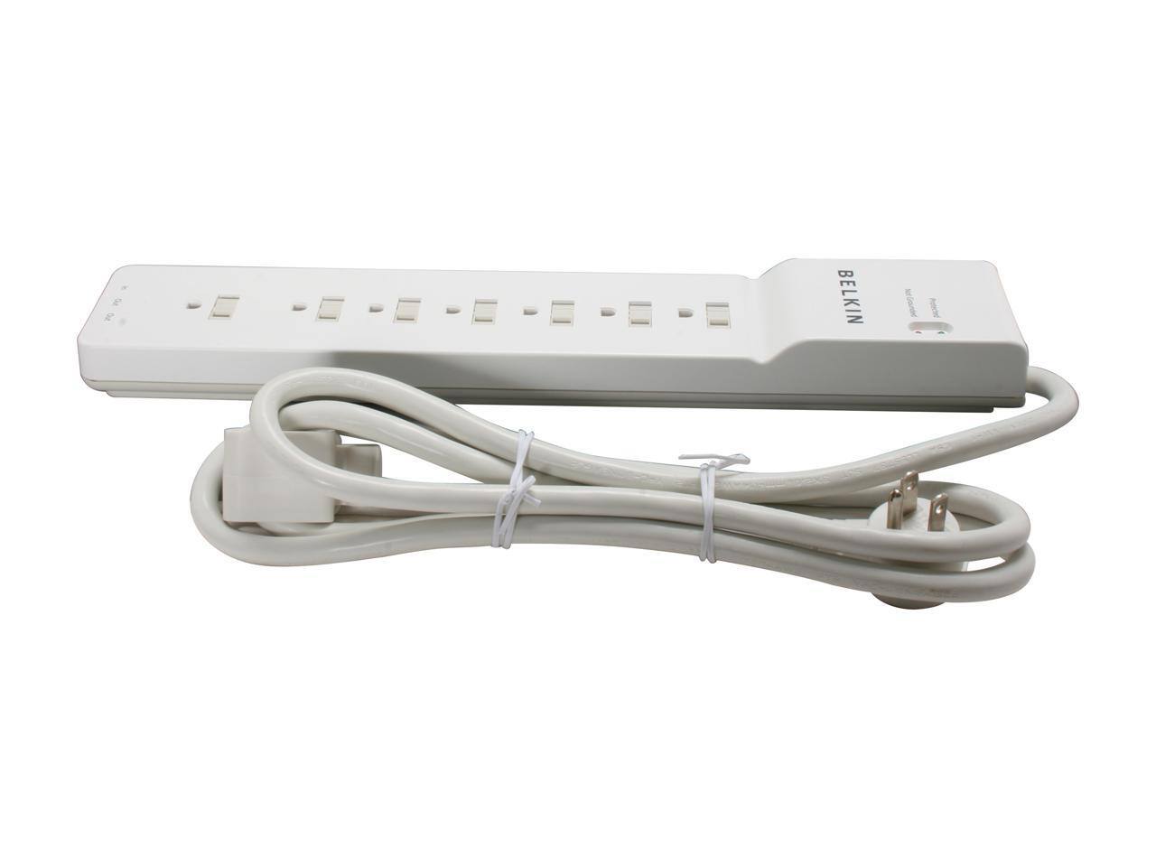Alt View 2. Belkin - BELKIN BE107200-06 6 Feet 7 Outlets 2320 joule Home/office Surge Protector - Black.