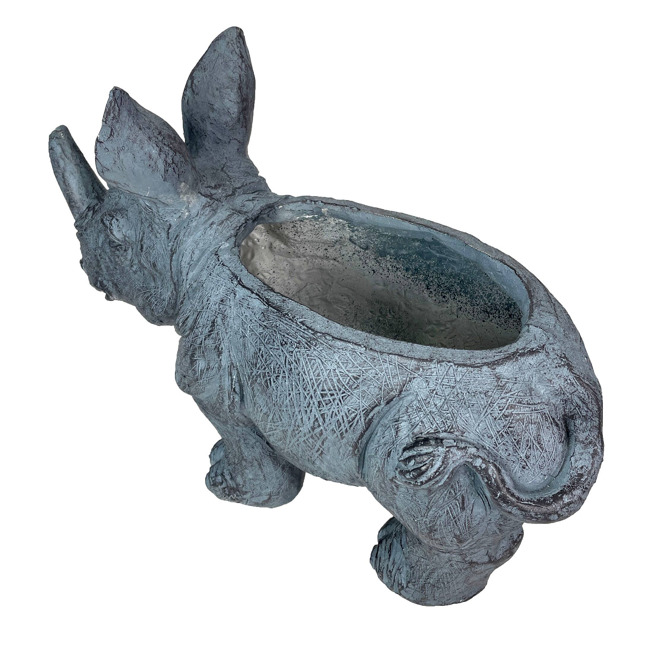 Alt View 8. Zeckos - Grey Rhino MGO Planter - 18.5" - Weather-Resistant Magnesium - Indoor/Outdoor - Grey.