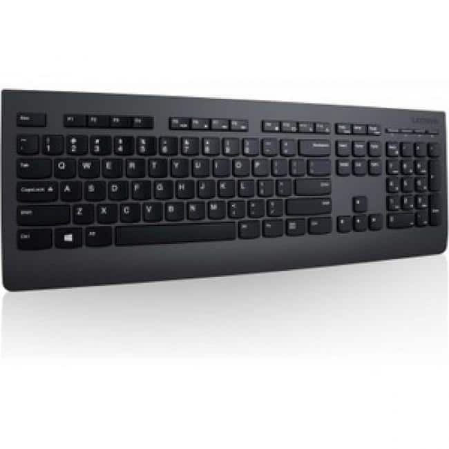 Lenovo - Professional Wireless Keyboard - Wireless Connectivity - RF - USB Interface - Multimedia Hot Key(s) - English - Black
