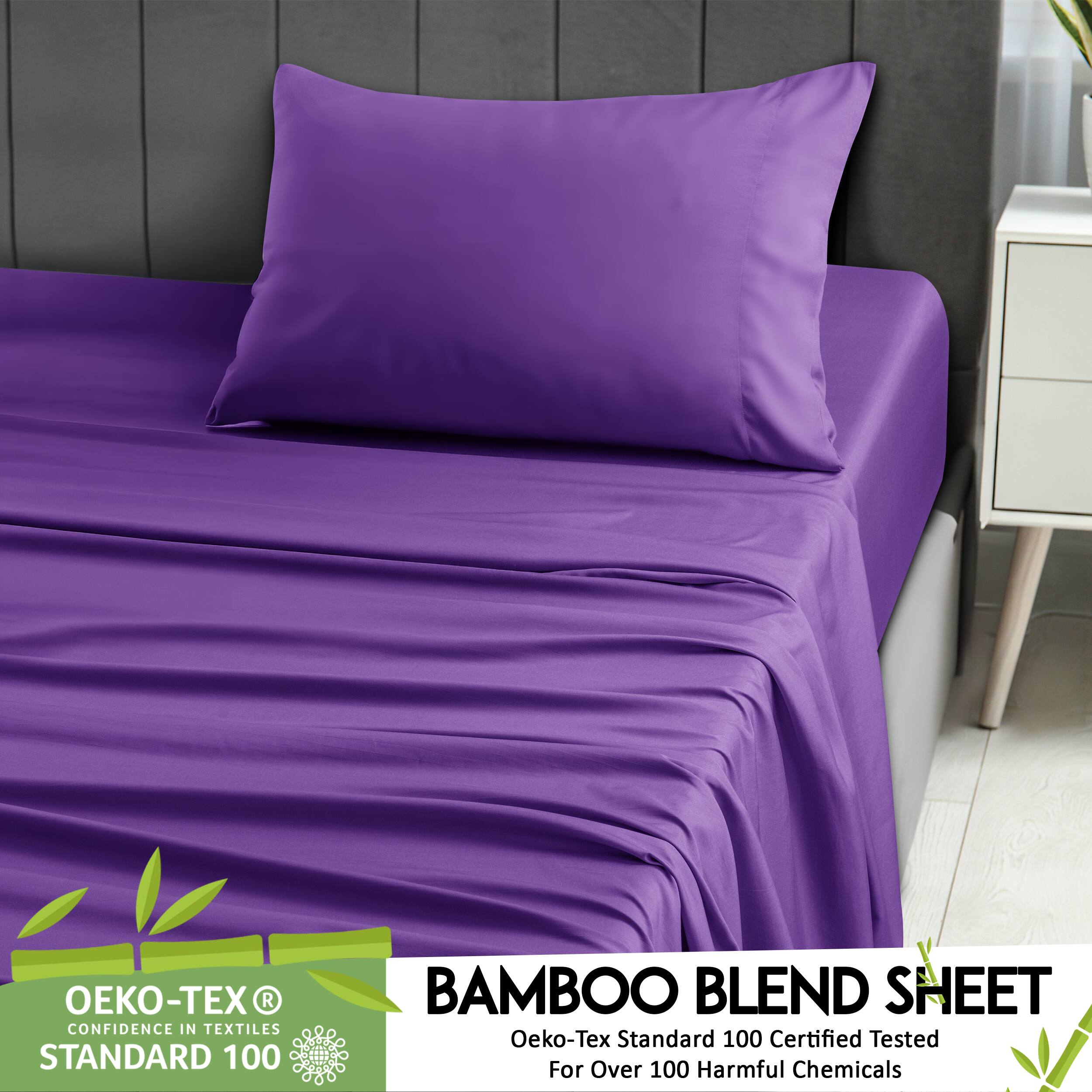 -EX R CONFIDENCE IN TEXTILES STANDARD 100 BAMBOO BLEND SHEET Oeko-Tex Standard 100 Certified Tested For Over 100 Harmful Chemicals
