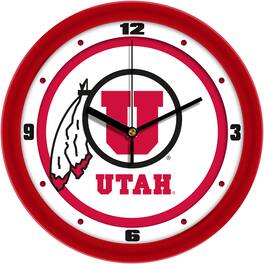 MpDirect - Utah Utes 11.5'' Suntime Premium Glass Face Traditional Logo Wall Clock - Multicolor