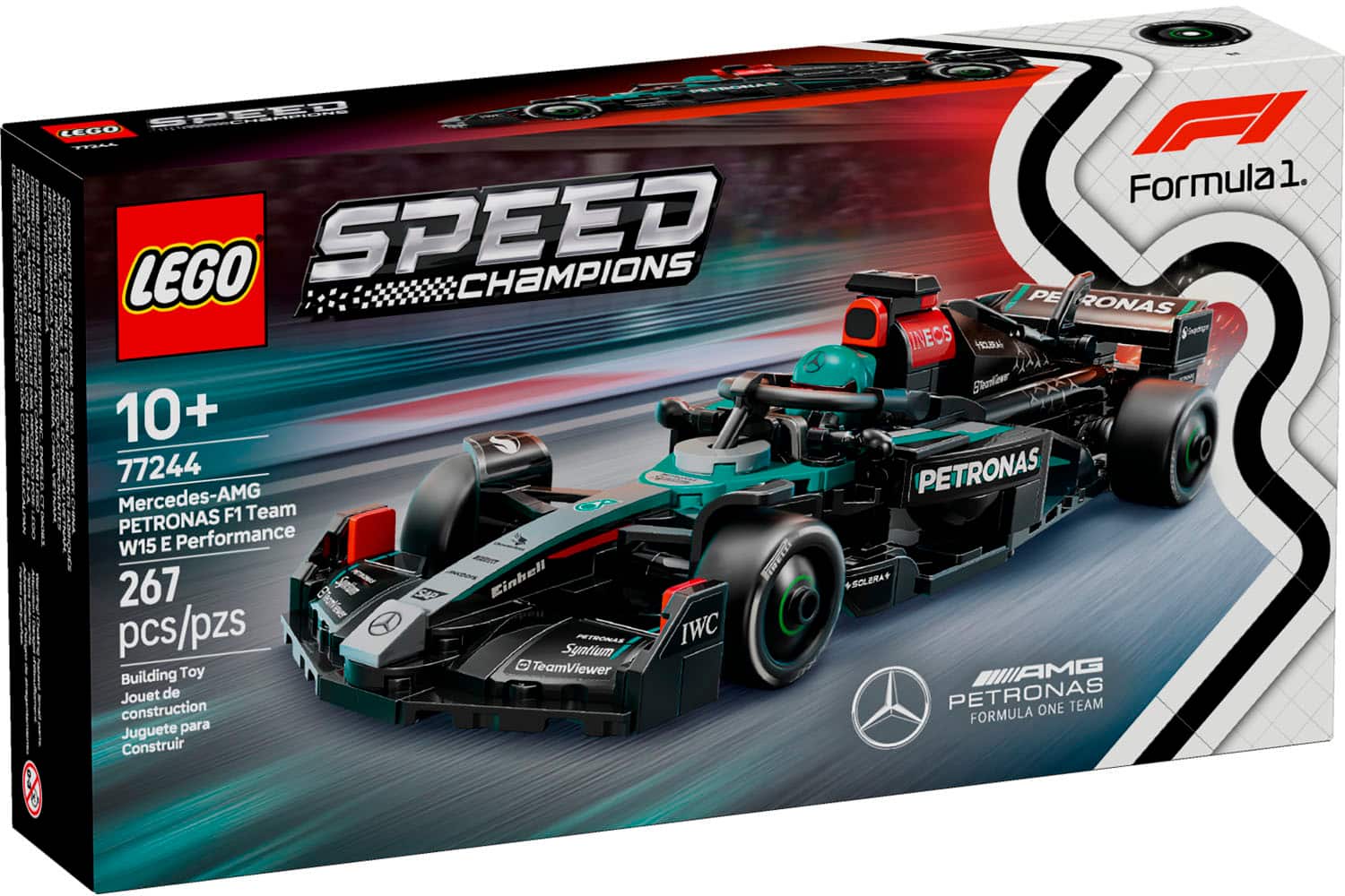SPEED LEGO Formula 1. LEGO SPEED CHAMPIONS PETRONAS Mercedes-AMG Team PETRONAS F1 W15 E Performance Einhell IWerT SOLERAS 267 Ehatner pcs/pzs PETRONAS IWC Syntium Toy TeamViewer WAMG Building Jouet de PETRONAS construction ONE TEAM FORMULA Juguete para Construir.