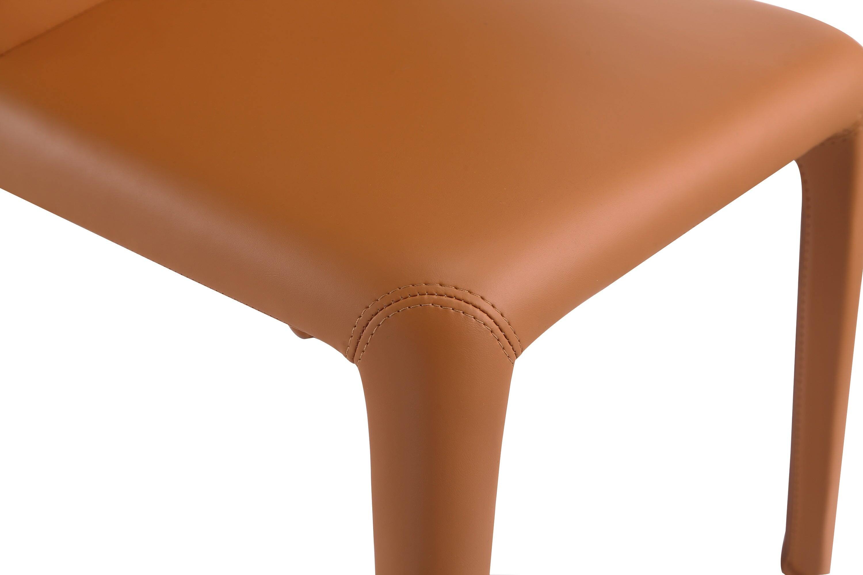Alt View 4. Manhattan Comfort - Conrad Mid-Century Modern Upholstered Dining Chair - Set of 2 - Saddle Brown.