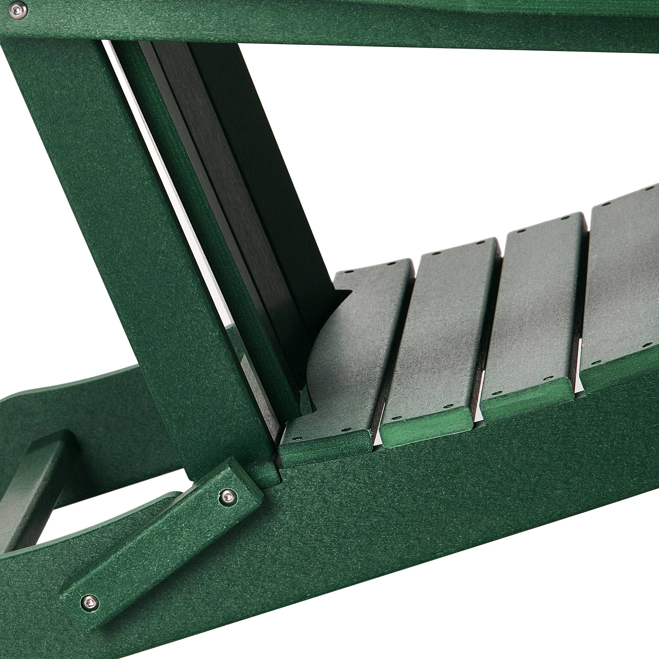 Alt View 5. WestinTrends - WestinTrends Malibu Outdoor HDPE Folding Poly Adirondack Chairs (Set of 4) - Dark Green.