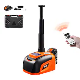 VEVOR - Electric Car Jack, 5 Tons /11000 lbs, Adjustable Electric Scissor Jack with High Load Capacity, Tire Change Replacement - Orange;Black