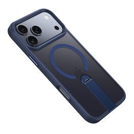 Dteck - for Apple iPhone 17 Pro Max Magnetic Case,Support Wireless Charging,Slim PC TPU Back Cover with 360 Rotating Kickstand - Blue