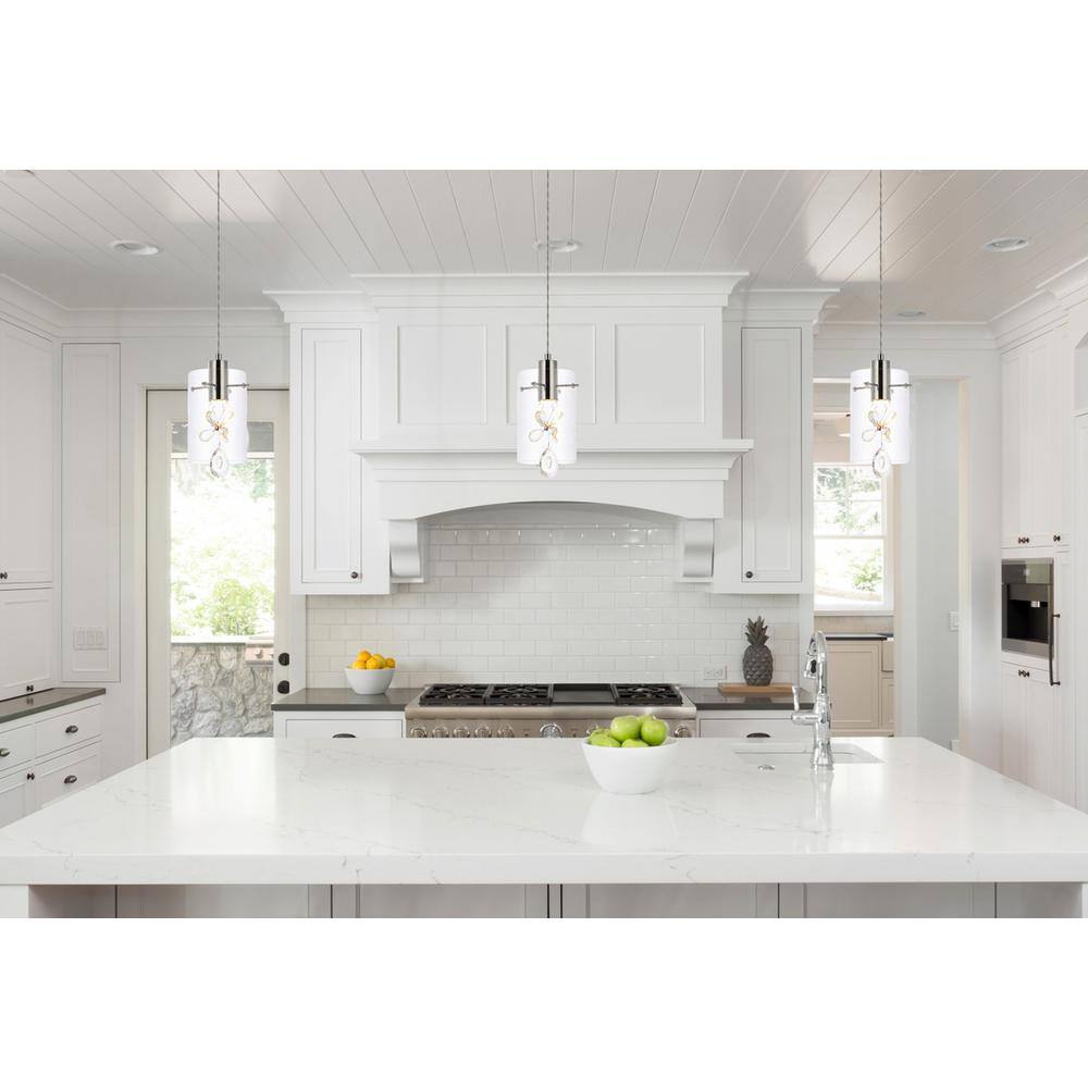 Alt View 1. Elegant Lighting - Hana 1 light Chrome Pendant - Chrome.