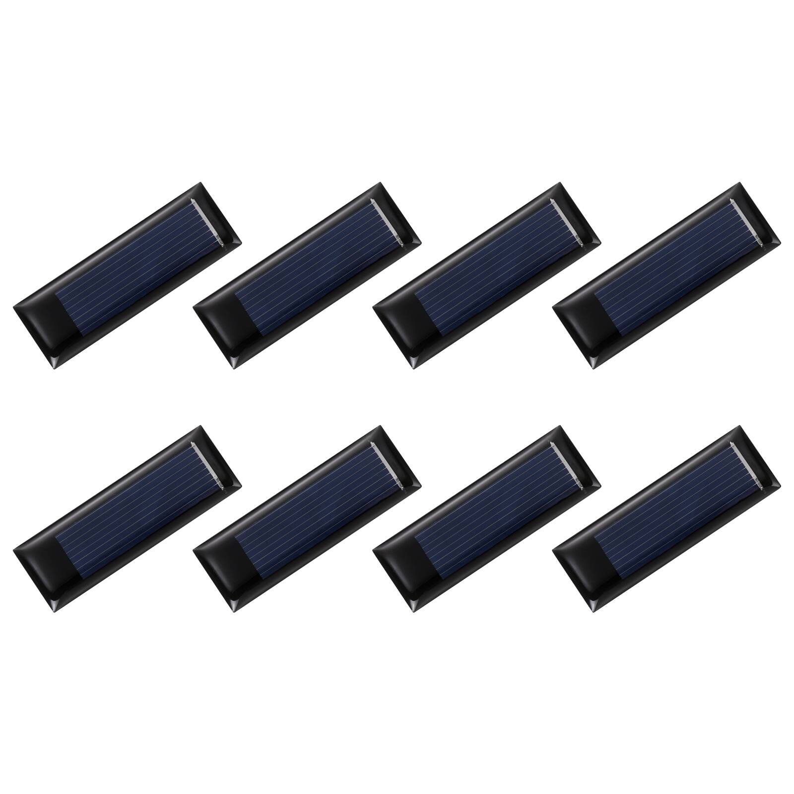 Front. Unique Bargains - 8pcs 0.5V 0.05W 100mA Mini Solar Panels, Small Solar PV Cells for DIY Electric Toy Materials Kits - Black.