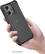 The image features a person holding a black cell phone with a case. The phone has a dual camera setup, with one camera being larger than the other. The phone is being held in a hand, and the case is described as "tough." The text on the image reads "Phone sold separately."