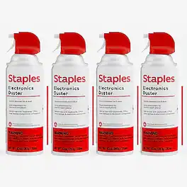 Staples - Staples® Electronics Air Duster, 10 oz., 4/Pack (SPL10ENFR-4) - Clear