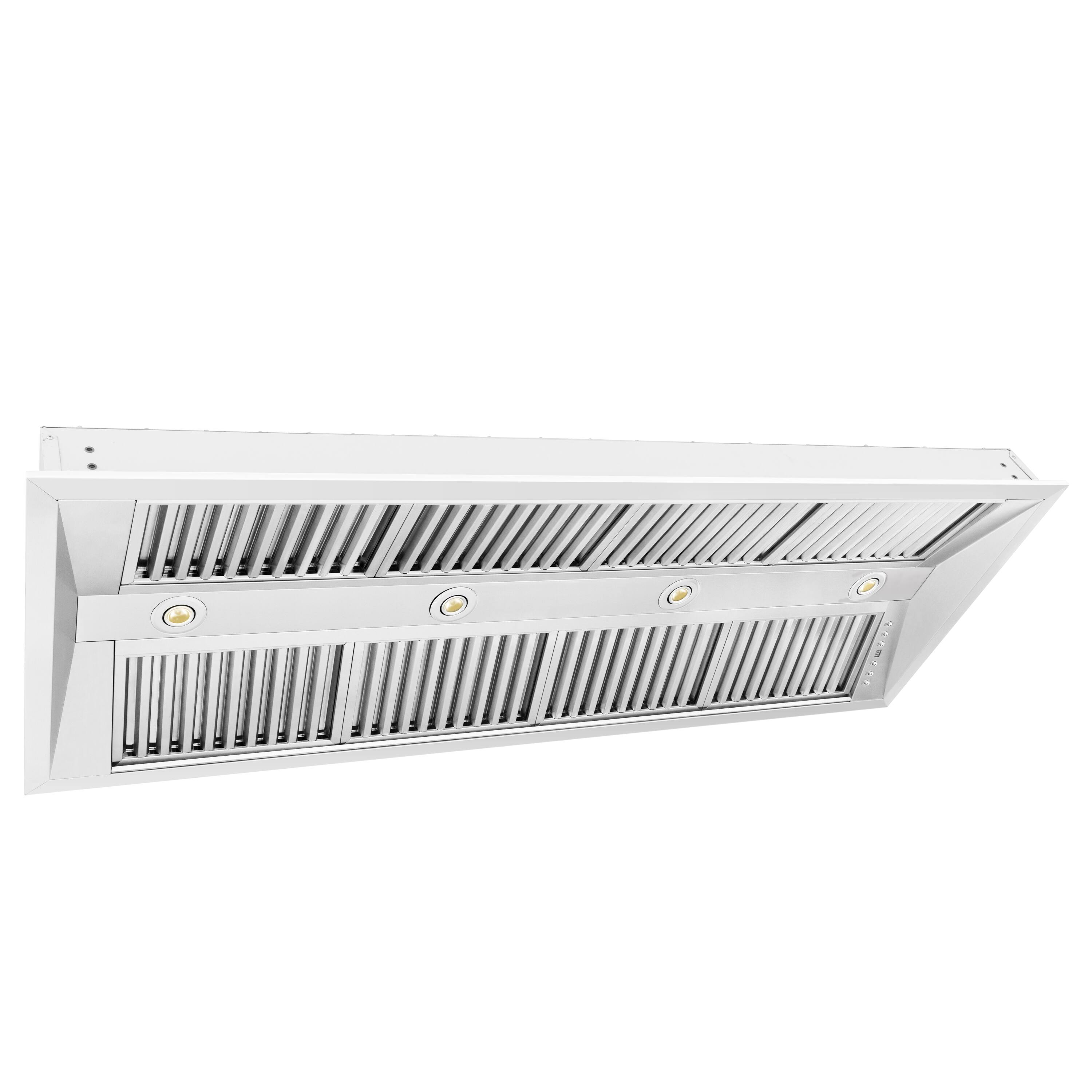 Angle. ZLINE - ZLINE 58" Ducted Wall Mount Range Hood Insert in Stainless Steel (721-58) - Stainless Steel.