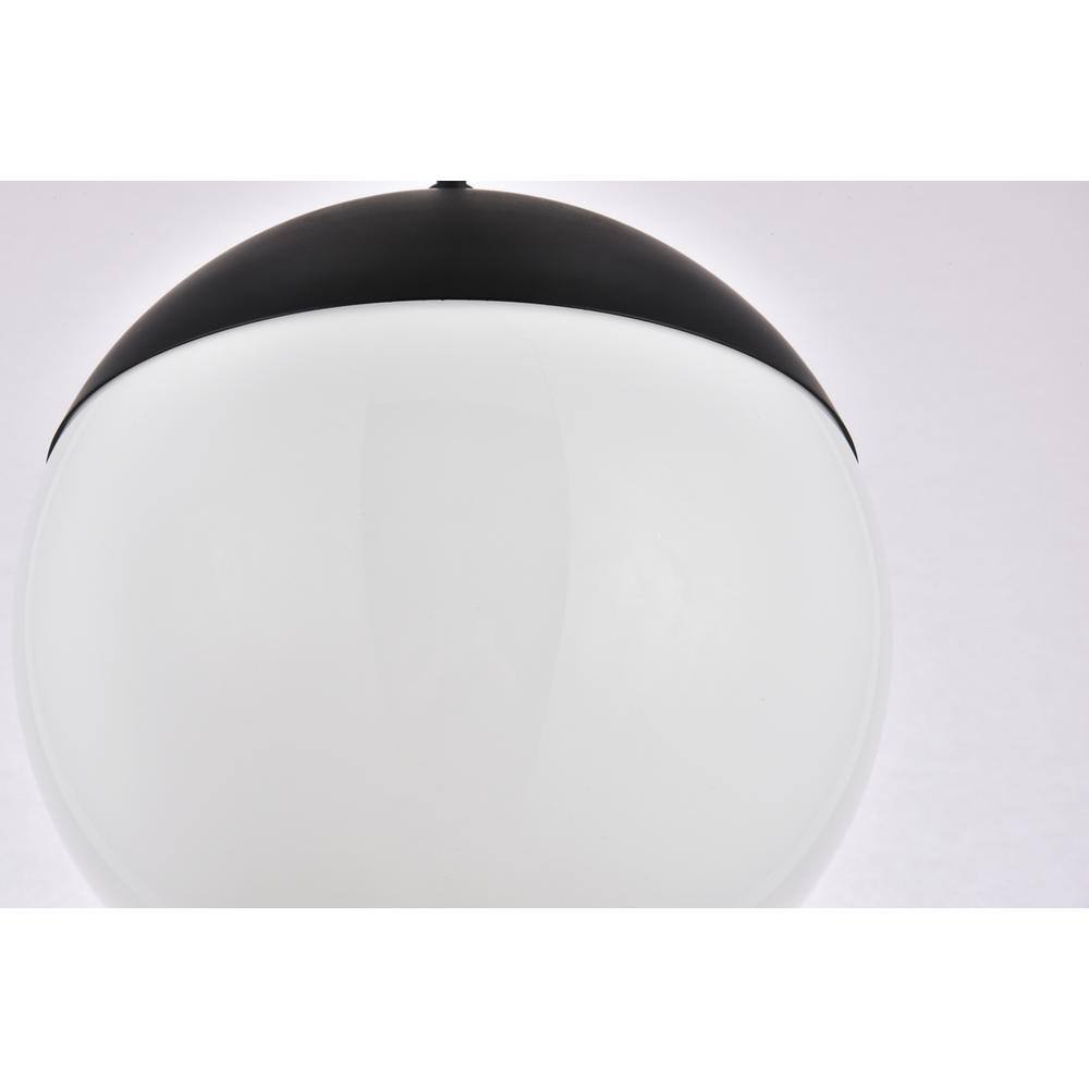 Back. Living District - Eclipse 1 Light Black plug in pendant With Frosted White Glass - Black And Frosted White.