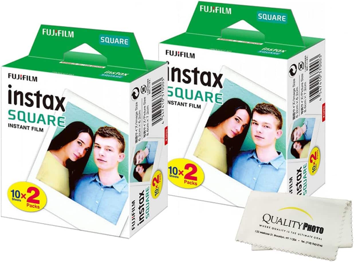 Instax Square Instant Film for use with The Fujifilm Instax Square Instant Camera Quality Photo Microfiber Cloth