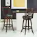 Left. Costway - Set of 2 Bar Stools 29" Height Wooden Swivel Backed Dining Chair Home Kitchen - brown+ black.