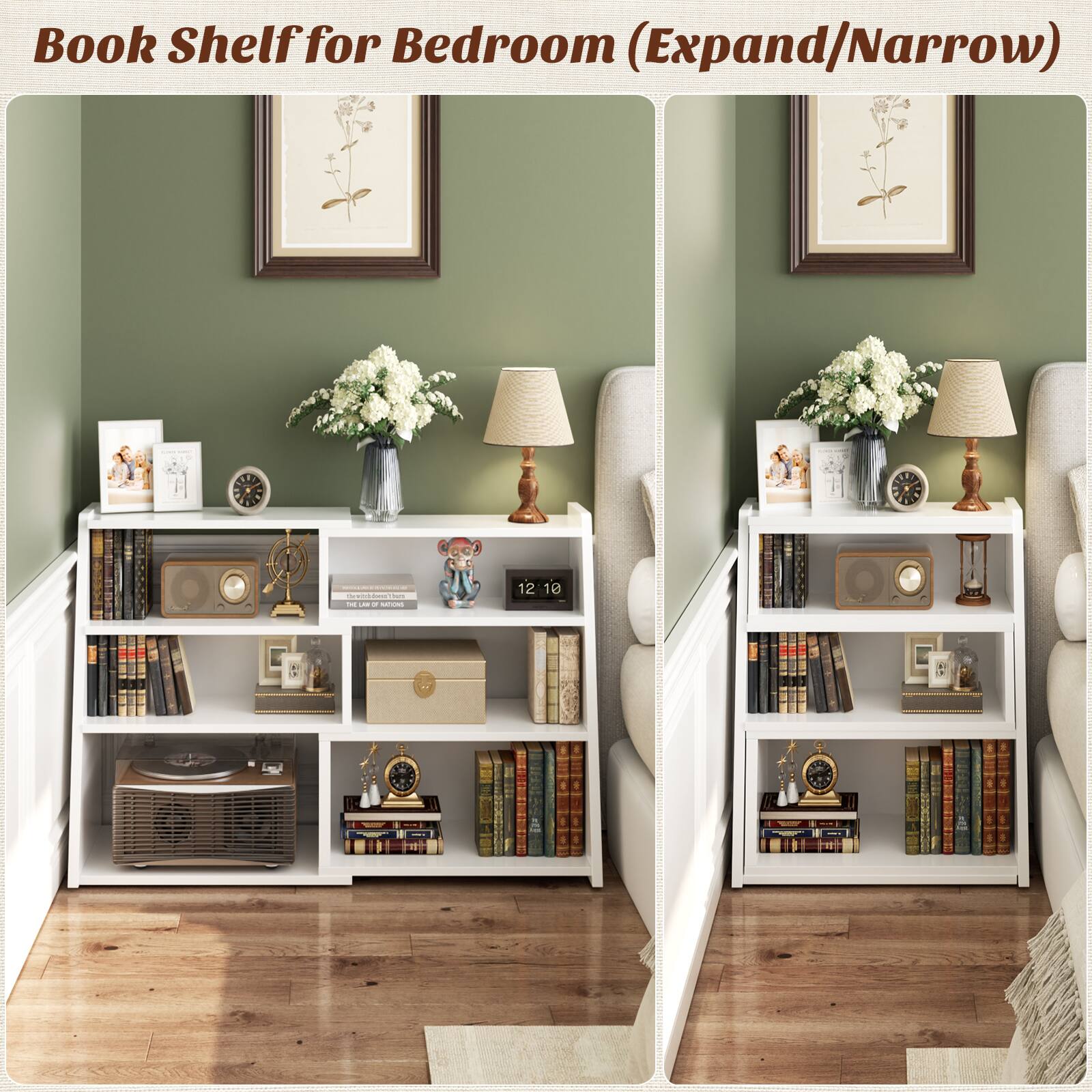 Book Shelf for Bedroom (Expand/Narrow)