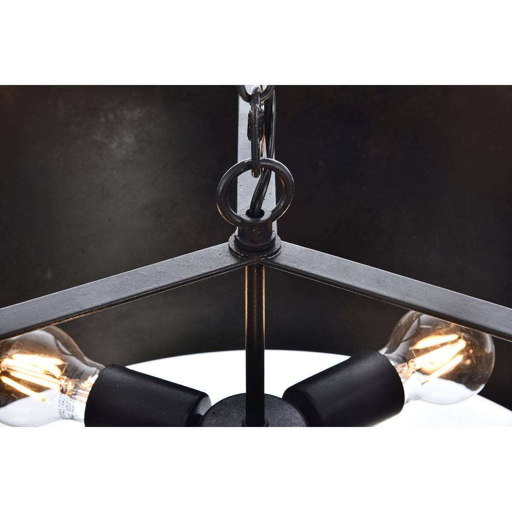 Left. Living District - Miro Collection Pendant D20 H11.75 Lt:3 Vintage Black Finish - Vintage Black.
