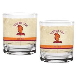 Indigo Falls - Virginia Tech Hokies Two-Pack 14oz. Tan Vintage Glass Set - Multicolor