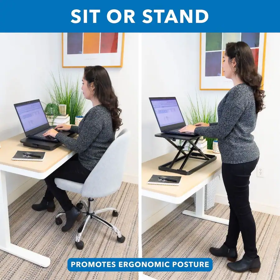 Sit On Risers Mount It! Adjustable Sit Stand Riser for Laptops – Ergonomic ...