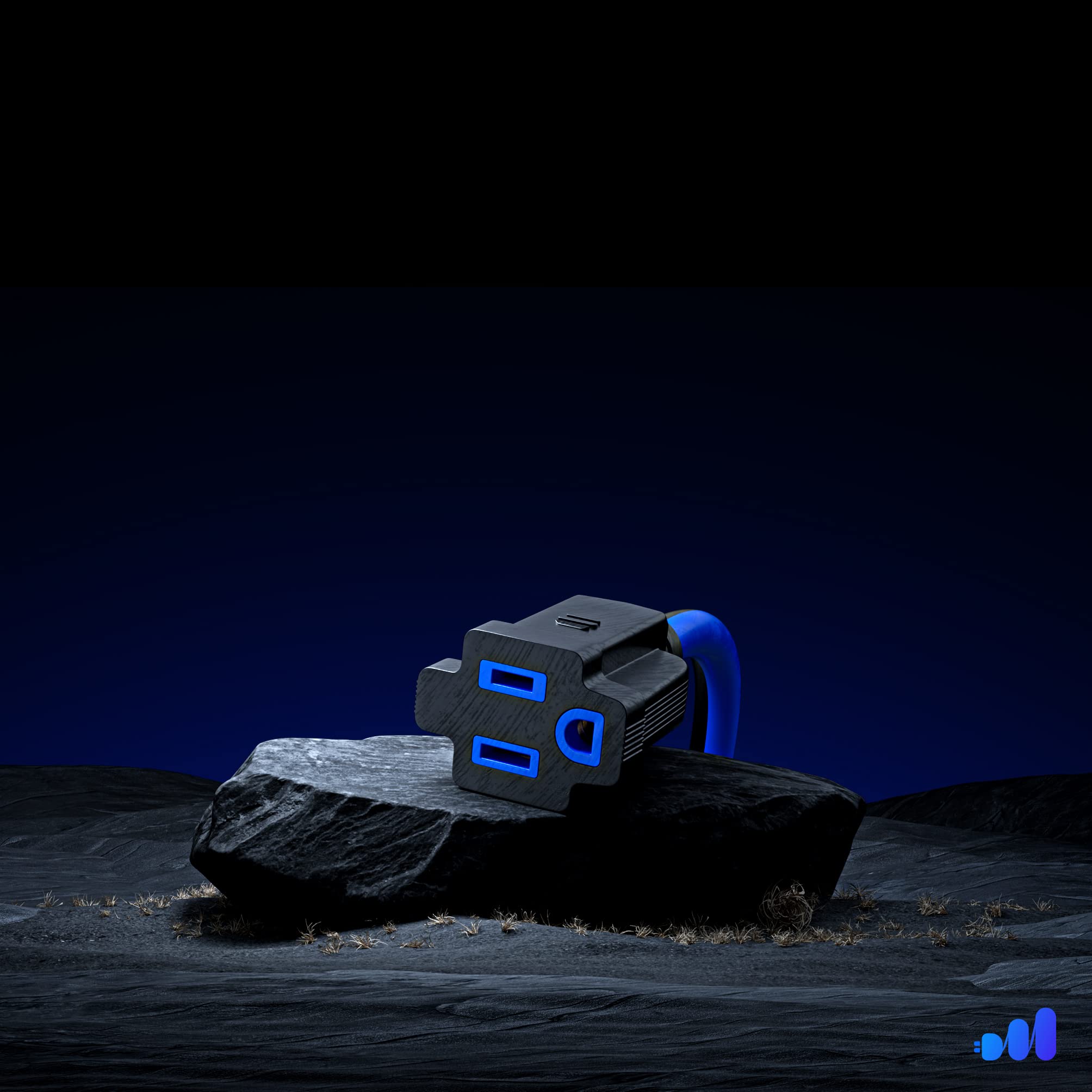 Alt View 1. Maximm - Extension Cord 30 ft, Extension Cord,16 Gauge, Heavy Duty Extension Cord ETL Listed - Black and Blue.