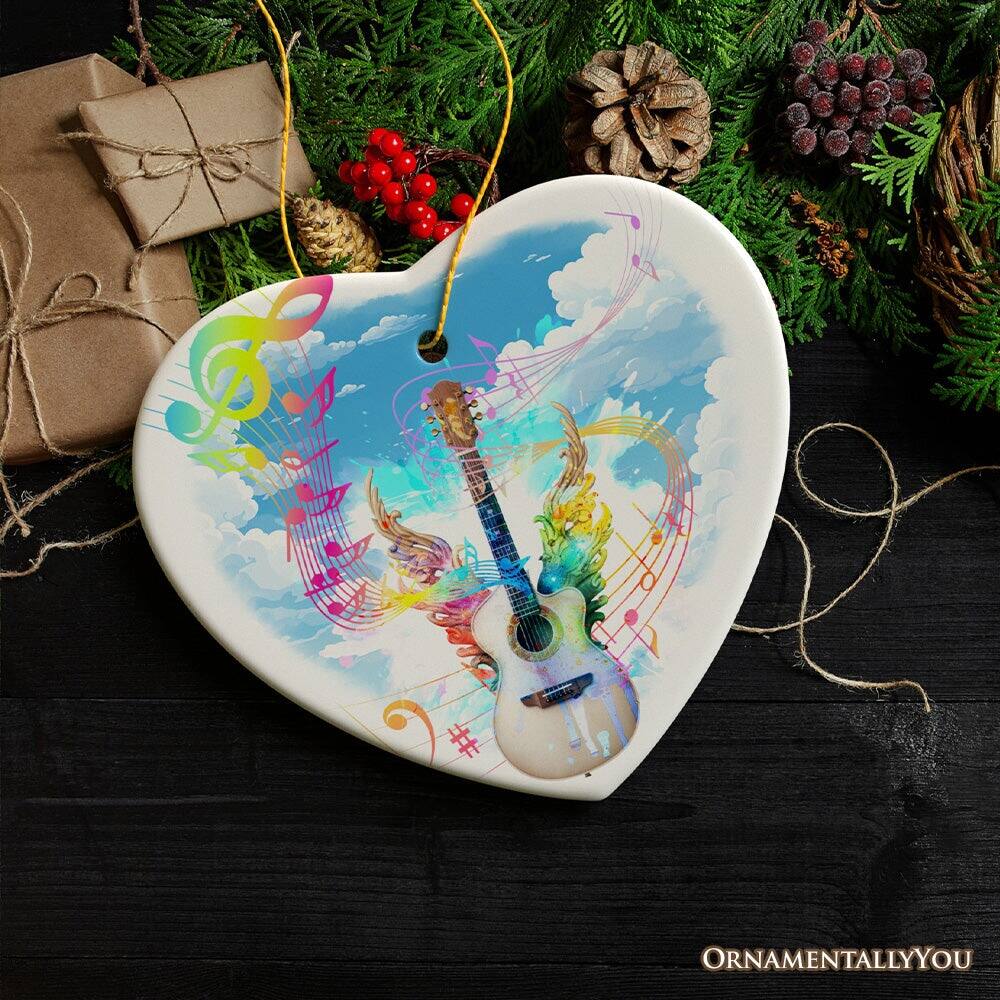 Back. OrnamentallyYou - Harmonious Music from a Guitar Ornament Colorful and Musical Souvenir Musician Gift - Multi-colored.