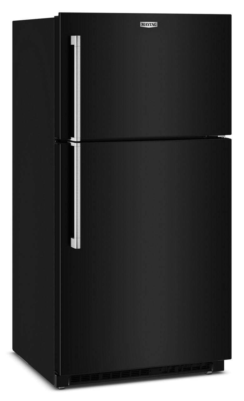 Angle. Maytag - 21 Cu. Ft. Top-Freezer Refrigerator with Garage Mode - Black.