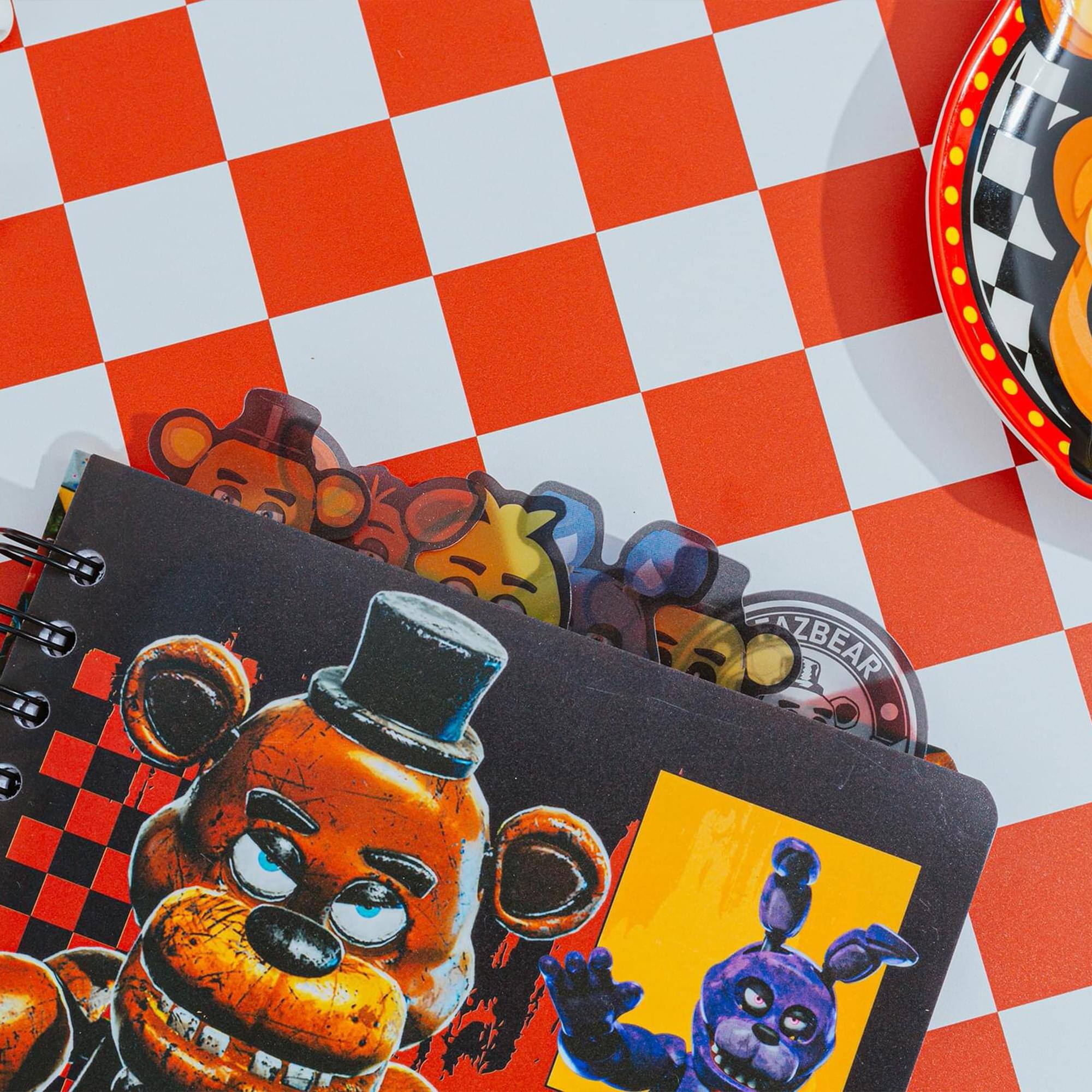 Alt View 4. Silver Buffalo - Five Nights At Freddy's: Special Delivery "Let's Party" 6-Tab Spiral Notebook - Black.