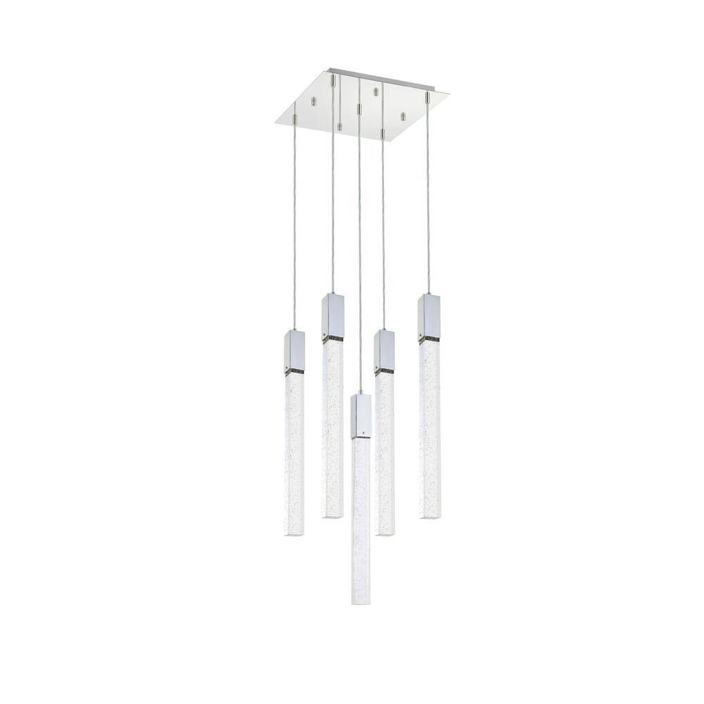 Back. Elegant Lighting - Weston 5 lights pendant in chrome - Chrome.