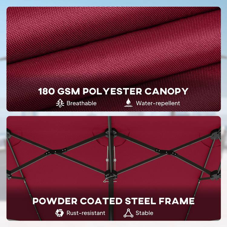 180 GSM POLYESTER CANOPY  
- Breathable  
- Water-repellent  

POWDER COATED STEEL FRAME  
- Rust-resistant  
- Stable
