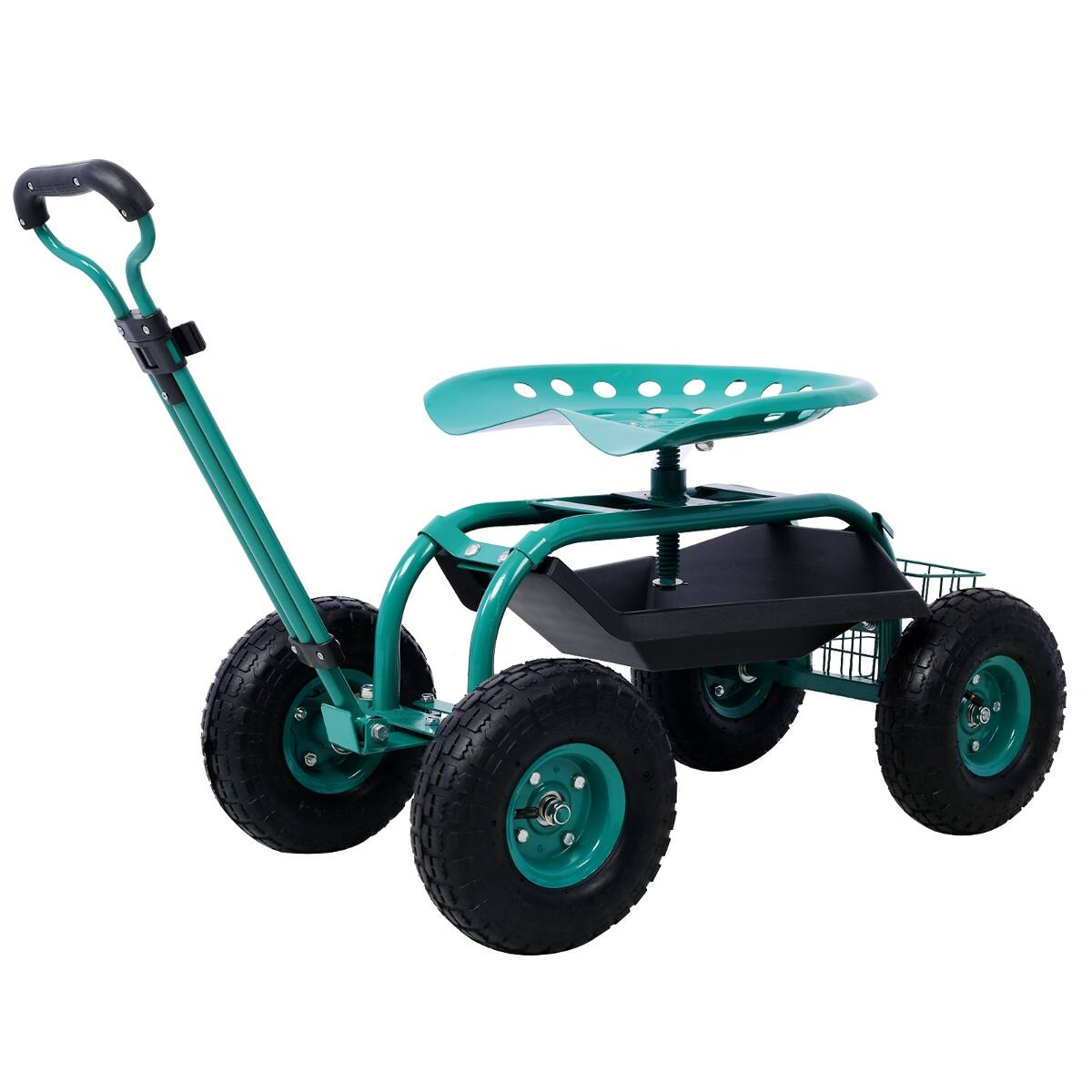 Alt View 2. Loheer - Loheer Rolling Garden Scooter with 360 Swivel Seat, Green.