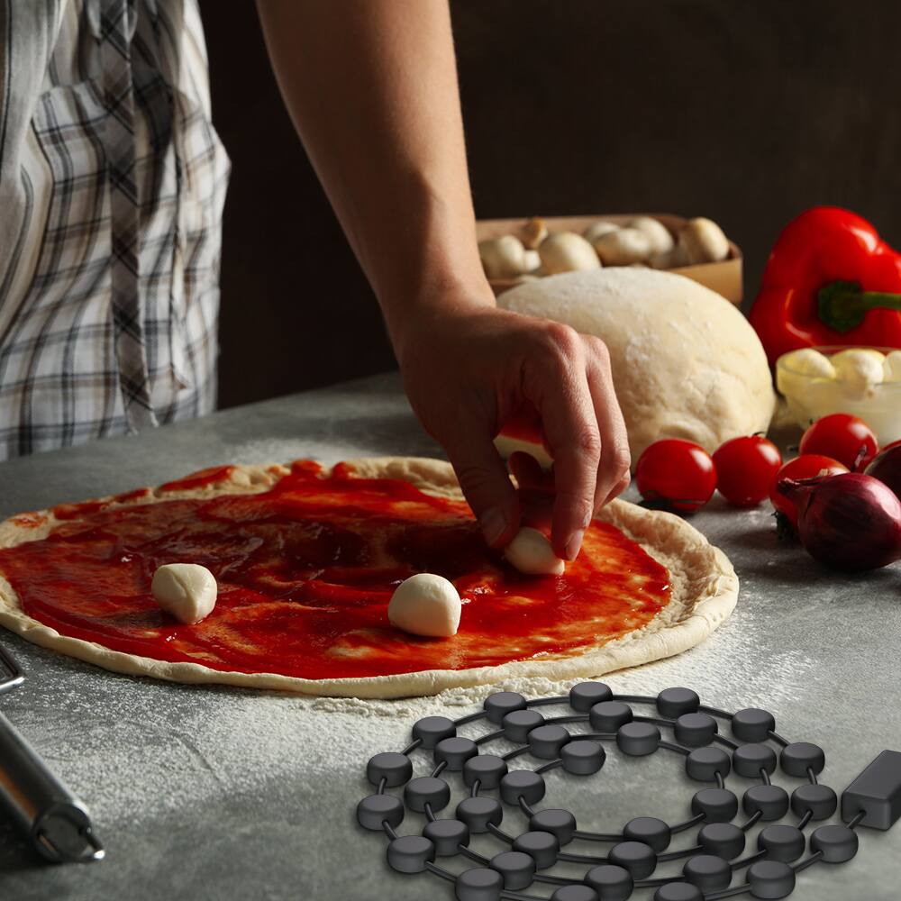 Alt View 1. Empava - 46-in L Multi-Purpose Silicone Pizza Tools Pie Weights Chain and Trivet - Black.