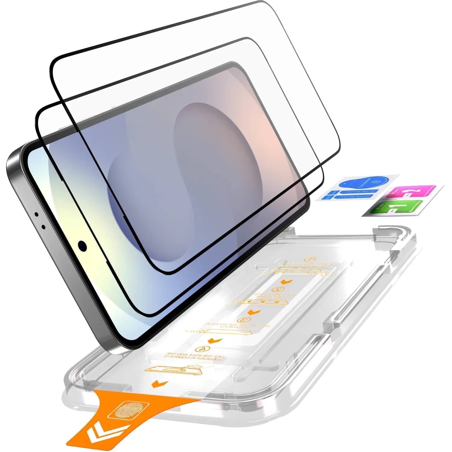 RomeTech - Samsung Galaxy S25 Plus (2025) Glass Screen Protector Applicator Installation Kit (2 Per Pack) - Transparent