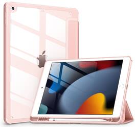 DTTO - Case for iPad 9th/8th/7th Generation 10.2 inch, Clear Back, TPU Shockproof Frame Cover - Rose Gold