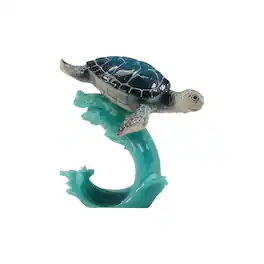 FC Design - 5.5"H Sea Turtle on Wave Figurine Statue Office Desk Tabletop Home Decor Gift - Multi-Color