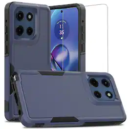 Equipd - Case for Moto G Stylus 5G 2026 / G Stylus 5G 2025 Heavy Duty Rugged Shockproof Cover w/ Tempered Glass Screen Protector - Blue
