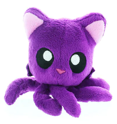 Front. Tentacle Kitty - Tentacle Kitty Little One 4 Inch Plush | Plum - Purple.