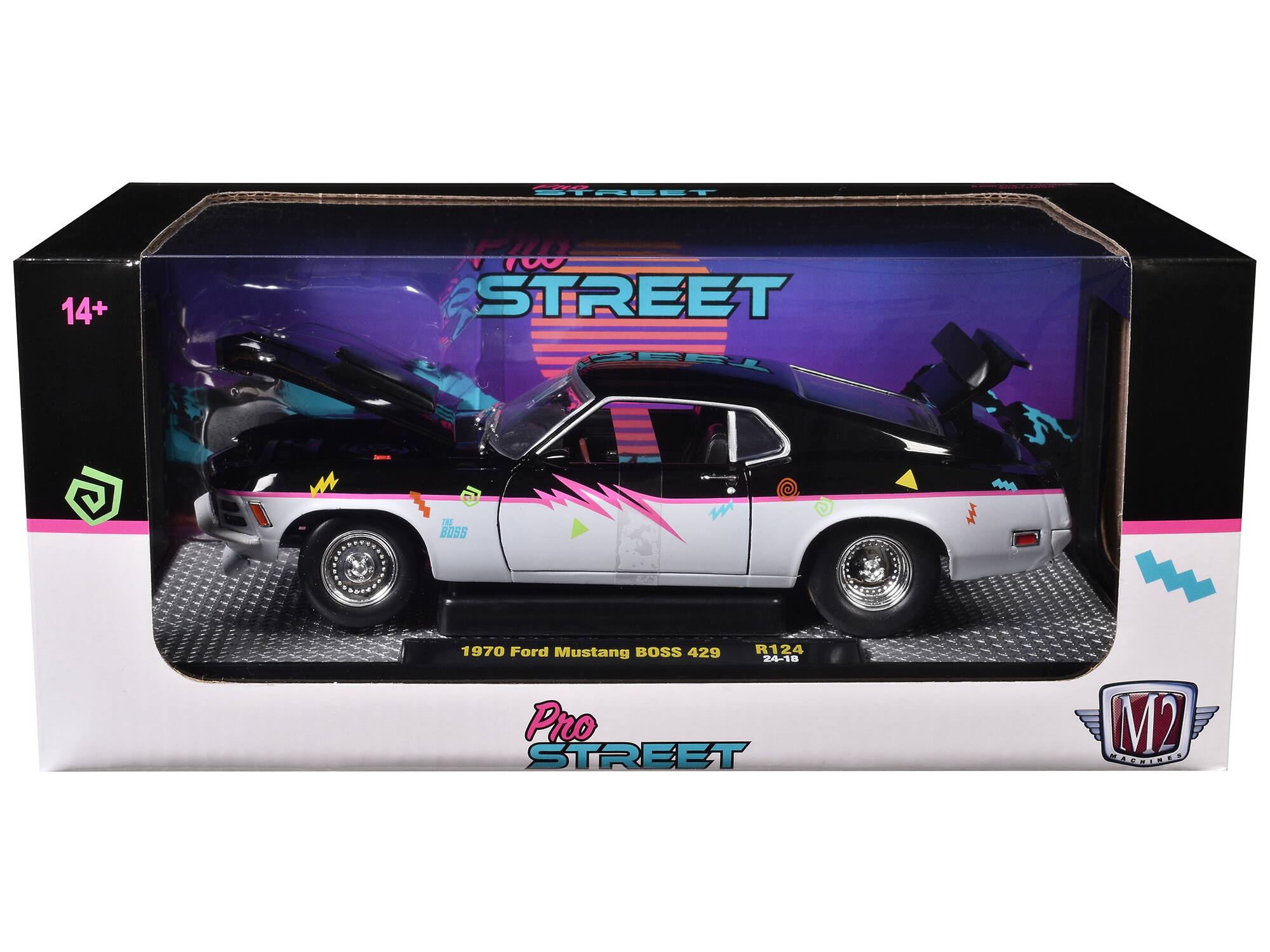 14+  
Pro STREET  
1970 Ford Mustang BOSS 429  
R124 24-18  
Pro STREET  
M2 MACHINES