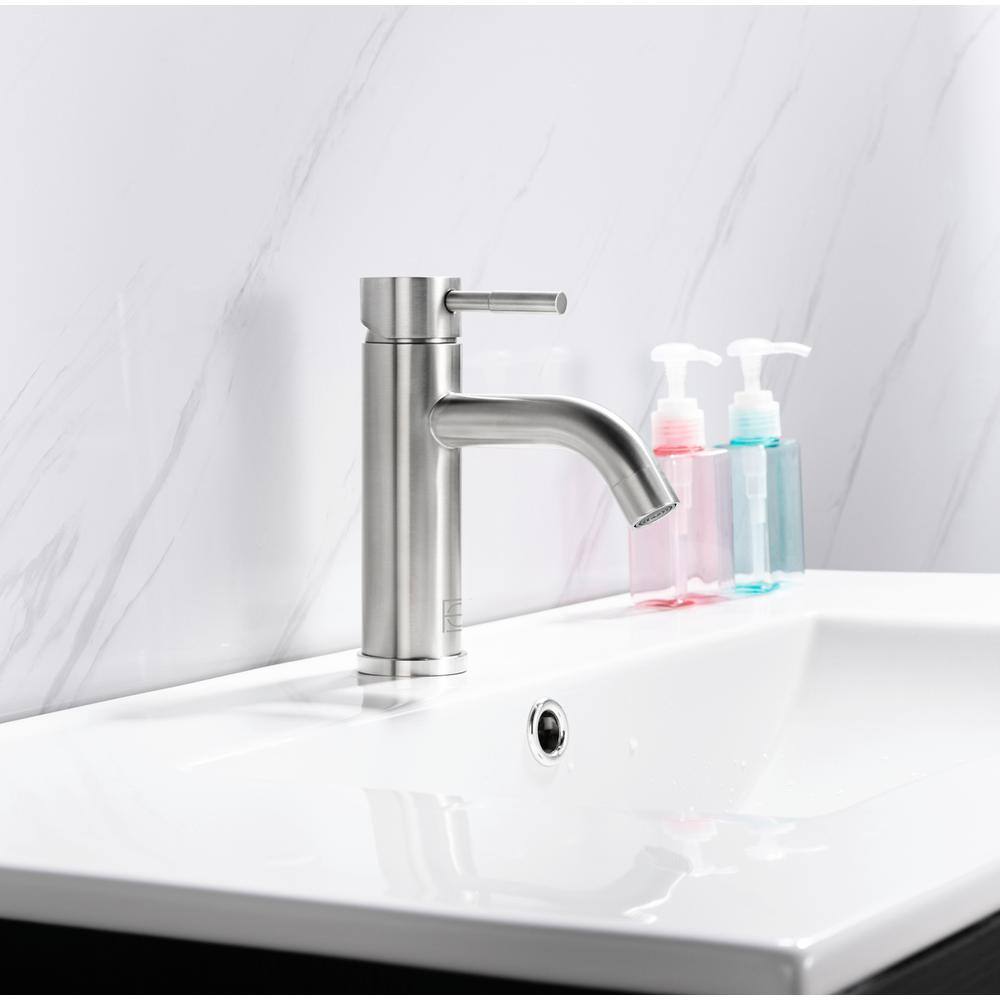 Alt View 8. Elegant Kitchen and Bath - Victor Single Hole Single Handle Bathroom Faucet in Brushed Nickel - Brushed Nickel.