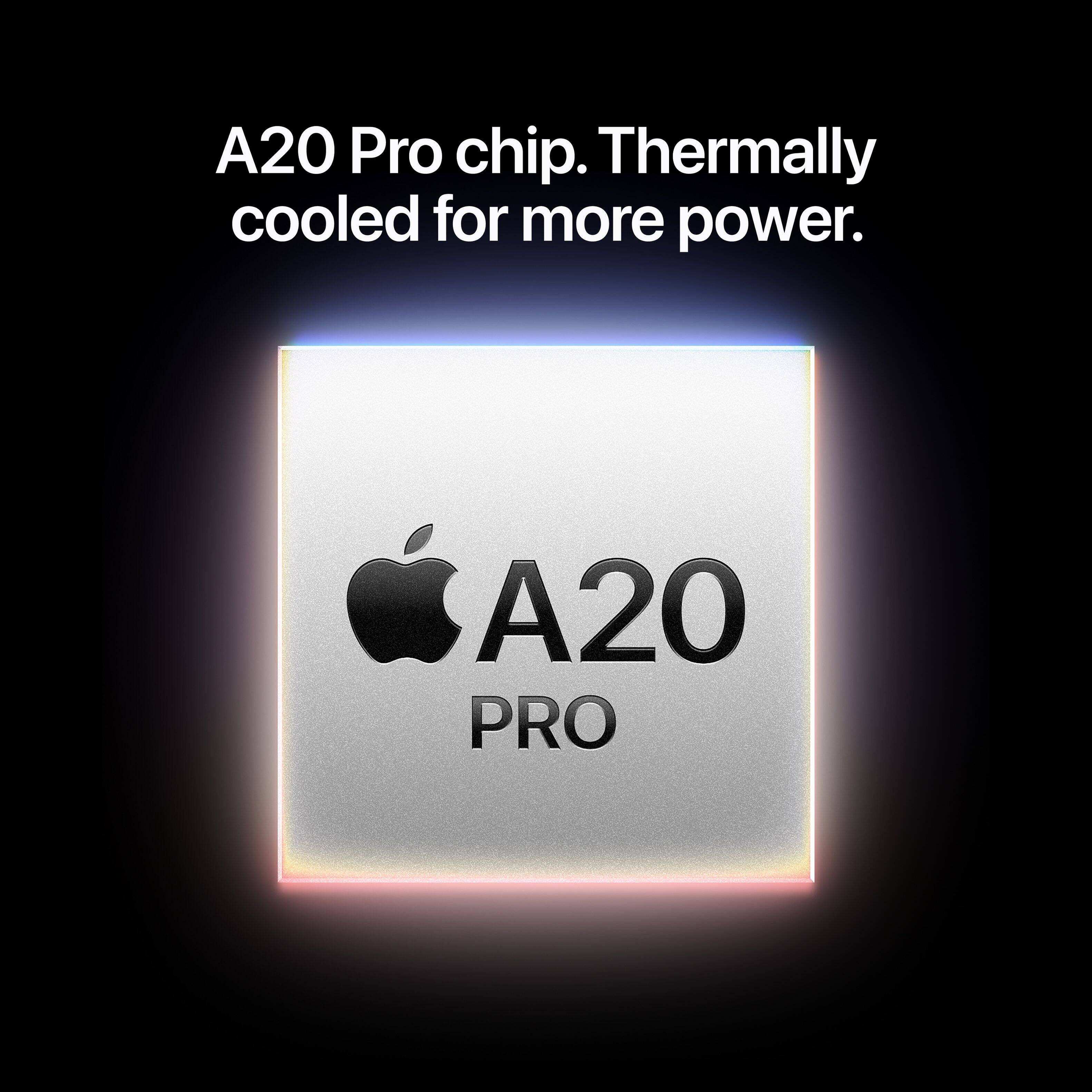 A20 Pro chip. Thermally cooled for more power.