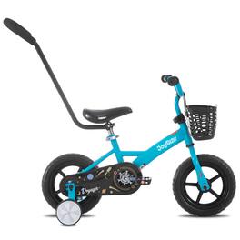 JOYSTAR - Voyager 12" Kids Bike for Boy Girl Ages 2-4, Training Wheels & Detachable Parent Push Handle, Children Bike - Blue