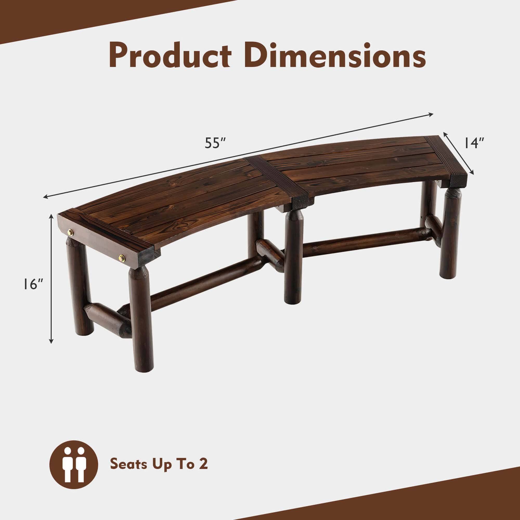 Product Dimensions: 55" x 14" x 16"
Seats Up To 2