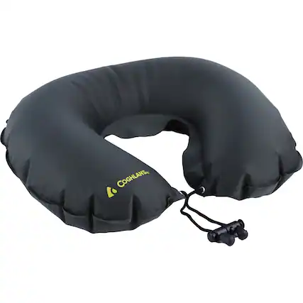 Front. Coghlan’s - Coghlan's Inflatable Neck Pillow with Storage Pouch - Black.