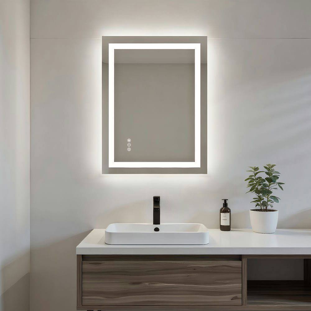 Alt View 9. Kadyn - 32x24 Inch Frameless Rectangle LED Bathroom Mirror for Vanity Lighting.